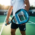 En spiller med en Babolat padeltennisbat klar til at forbedre deres spil på padelbanen